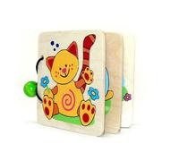 Jouet en Bois Livre D'Images Animaux Bxlxh 110x15x90mm Neuf Appareil de Jeux