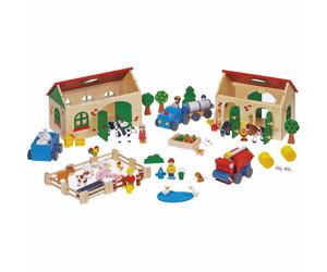 Jouet en bois Ma ferme 71 pièces Goki® - Jouets de la ferme