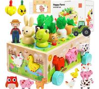 Jouet en Bois Montessori,Jouet Bebe 1 an-4 Ans,Jeux Montessori 1 an,Jouet en Bois Jeu De Ferme,Paques Cadeau De Jouets Apprentissage pour Les Bébés Enfants en Bas Âge De 1 2 3 Ans