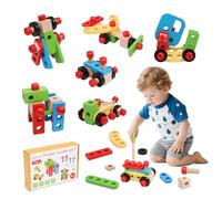 Jouet en Bois Outil pour Enfant 3 Ans, DIY Jeux Montessori Educatifs Parcours Motricité fine Bébé STEM Jouets Créatif Bricolage Jeu de Construction Cadeau d'apprentissage pour Garcon Fille 4 5 6 7 Ans