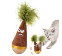 Jouet en bois pour chat | Teaser interactif silencieux auto-redressant - Jouet oscillant pour chats d'intérieur - pour enrichir les animaux de compagnie, réduire l'ennui, les exercices de jeu