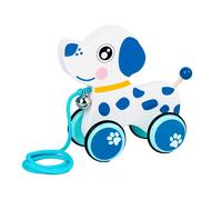 Jouet En Bois Pour Enfants, Dessin Animé, Animal Lisse, Voiture, Garçons Et Filles, Bébé Marchant, Tirer À La Main, Chiots, Éléphant, 3 Styles