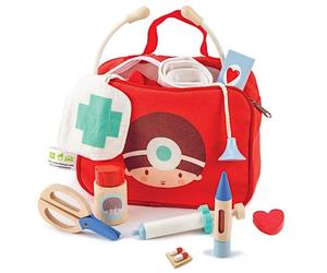 Jouet en bois Sacoche du médecin Rouge Tender Leaf Toys® - Jouer au m