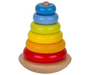 Jouet en Bois Tour à Empiler Arc-en-ciel Goki® - Jouets premier âge