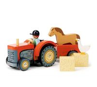 Jouet en bois Tracteur Rouge du Fermier 24 cm Tender Leaf Toys®