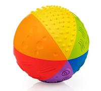 Jouet en Caoutchouc Naturel Balle Sensorielle 10.5 cm 'Arc en Ciel'