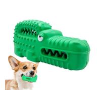 Jouet en caoutchouc pour chien, crocodile interactif presque indestructible, jouet à mâcher mignon, design amusant, 16 x 6 x 7 cm, rouge, vert, pour chiens de grande et moyenne race, mâcheurs