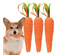 Jouet en caoutchouc pour chien en forme de carotte - Jouet couineur à mâcher pour chiens de petite et grande taille | Matériau sûr avec texturé, divertissement à rapporter et tirer, jeu interactif