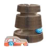 Jouet en carton pour chat, planche à gratter pour chat - Arbre à chat en forme de voiture, piste de balle, griffoir en carton pour chat,Jouets amusants en carton accordéon pour chat, tampon à gratter,