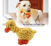 Jouet en Corde de Coton pour Chien, Jouet à Mâcher Doux en Forme de Canard Mignon pour Chiots 12x8cm Jaune Vif 1 Pièce