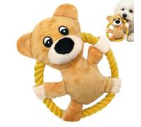Jouet en corde Forme d'Animal en Dessin Animé avec Couineur pour Activités | Jouet Corde Chiot Pour voyages, voiture, camping, promenades, jardin, parc, plage, extérieur