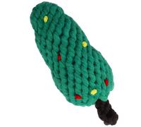 Jouet en corde pour chien en forme d'arbre de Noël, jouets à mâcher en coton pour animaux de compagnie, lot avec des formes d'arbre et d'os, jouets de dentition festifs pour chiens de petite et grande