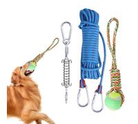 Jouet en corde pour chien | Jouet d'exercice en plein air | Jouet interactif couineur pour bâtir les muscles avec perche à ressort pour chiens de petite et moyenne taille