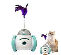 Jouet en forme de balle pour animal de compagnie - Balle pour chien qui fuit avec plumes, jouet distributeur de friandises interactif pour chien, jouet d'entraînement pour chat