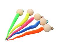Jouet en forme de boule de chat - Jouet Stramary Caterpillar | Lanceur de ver de dessins animés, Adorable ver coloré, jouet de chat en peluche avec boule en bois | Grandes boules d'ondulation en gaz