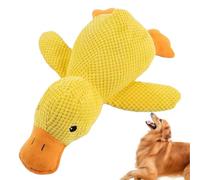 Jouet en forme de canard - 1 x confortable pour chien - Doux, sûr, en peluche, anti-morsure, anti-stress - Jouet couineur jaune pour parc en plein air