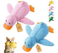Jouet en forme de canard apaisant pour chiens, jouet interactif pour chien avec son de charlatan et froissement, peluche douce et durable, avec couineur pour animaux de compagnie à l'intérieur et à