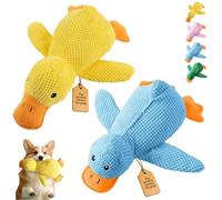 Jouet en forme de canard apaisant pour chiens, jouet interactif pour chien avec son de charlatan et froissement, peluche douce et durable, avec couineur pour animaux de compagnie à l'intérieur et à