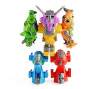 Jouet en forme de colonne de petits dinosaures Six-en-1 pour enfant, Puzzle adapté à l'équipe Mech, Robot, jouet d'imagination