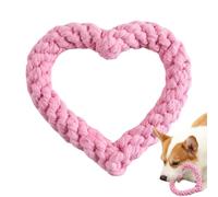 Jouet en forme de cœur pour chien en forme de cœur | Jouets pour chiens agressifs en corde de coton naturel doux à mâcher interactif à tirer sur la corde de guerre pour nettoyer