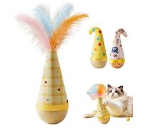 Jouet en forme de plume pour chat - Jouet 3D pour chats d'intérieur et petits chiens - Jouets interactifs à redresser soi-même avec plumes colorées - Pour jouer et faire de l'exercice