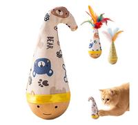 Jouet en forme de plume pour chat - Jouet 3D pour chats d'intérieur et petits chiens - Jouets interactifs à redresser soi-même avec plumes colorées - Pour jouer et faire de l'exercice
