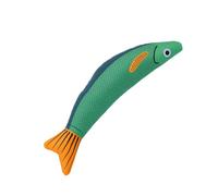 Jouet en Forme de Poisson pour Chat, Jouet à Mâcher en Peluche Interactif Doux avec Herbe à Chat pour Chats D'intérieur, 1 unité Orange (Gros Poisson Vert 25x5x5cm)