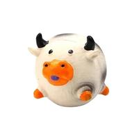 Jouet en latex pour chien avec son - Tête de cochon ronde et balle de poulet - Jouet pour animal domestique pour dentition et soins dentaires - Jouet pour chiot (vache)