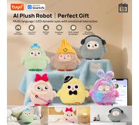Jouet en peluche AI avec voix intelligente et yeux LED, compagnon interactif pour enfant/adulte E-Pet rechargeable prête en cadeau pour ouvrir la vie amusante avec l'application Tuya Le DouDou Pink