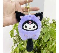 Jouet En Peluche Animal Sanrio Kuromi Pendentif Pour Sac À Dos Porte-Clés Gadget De Poupée De Chien Pajou Bouklier En Couleur Kuromi Sanrio