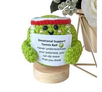 Jouet en peluche avec dicton de motivation - Avec accessoires de tricot - Boule à crochet positive avec inscription inspirante - Idée cadeau