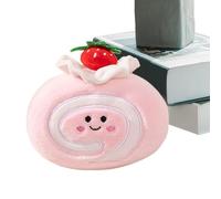 Jouet en peluche avec rouleau de gâteau - Adorable oreiller jouet, jouet mignon sur le thème du dessert | Peluche pour animaux en peluche Nouveauté Design en forme de rouleau de gâteau Jouet de