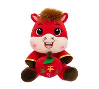Jouet en Peluche Cheval Doux | Animal en Peluche Cheval | Mascotte 2026 du Nouvel An Chinois Dieu de la Richesse et de la Paix, Idéal pour Décoration de Salon, Chambre, Canapé, Fête ou Crèche
