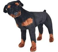 vidaXL Jouet en Peluche Chien de Race Rottweiler Marron et Noir XXL Poupée
