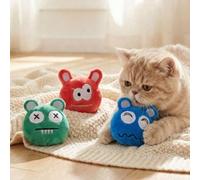 Jouet en peluche créatif pour chat avec des formes de monstres originales, contenant du papier sonore pour un jeu interactif avec les chats vert,bleu,Rouge pastèqueCartoonPolyester