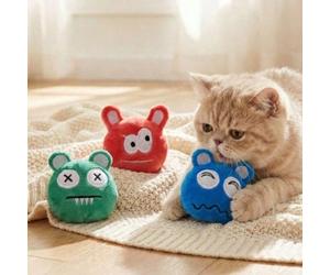 Jouet en peluche créatif pour chat avec des formes de monstres originales, contenant du papier sonore pour un jeu interactif avec les chats vert,bleu,Rouge pastèqueCartoonPolyester