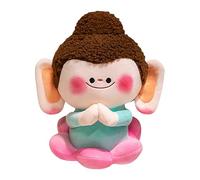 Jouet en peluche de Bouddha avec base de fleurs - 30 cm Mignon jouet en peluche rempli Décoration amusante pour la maison pour chambre, salon, studio