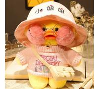 Jouet En Peluche De Canard Mignon En Acrylique Lalafanfan Café Mimi Avec Chapeau Et Lunettes En Couleur Jaune Hauteur 30cm Poids 0.3kg