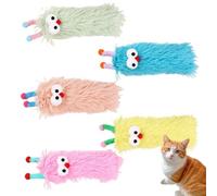 Jouet en Peluche de Chat, Jouet d'oreiller Chat,Toys de Chaton Cat Interactive Cat | 5X poupée de Dentition Douce, Chew Caterpillar apaisant avec Catnip à l'intérieur pour Chaton intérieur