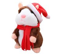 Jouet en peluche de hamster parlant - Animal à voix répétée interactive, style de dessin animé mignon de hamster en peluche douce, fonction d'imitation sonore + design en léger, matériau en co