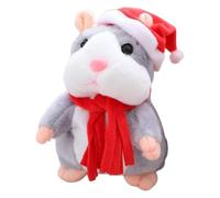 Jouet en peluche de hamster parlant - Animal à voix répétée interactive, style de dessin animé mignon de hamster en peluche douce, fonction d'imitation sonore + design en léger, matériau en co