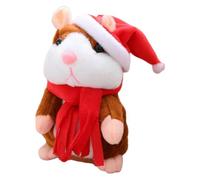 Jouet en peluche de hamster parlant - Animal à voix répétée interactive, style de dessin animé mignon de hamster en peluche douce, fonction d'imitation sonore + design en léger, matériau en co