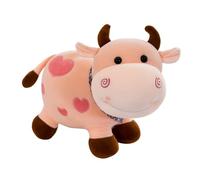 Jouet en Peluche de Veau Doux Mignon pour Enfants, Poupée de Vache du Zodiaque Anti-Stress pour bébé et Adulte, Jouet de Vache Super Doux pour la Maison et Le Bureau, Poupée de en Coton PP