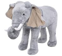 Jouet en peluche Éléphant XXL - vidaXL - Gris - Cadre en acier - 100 kg