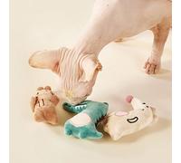 Jouet en peluche en forme d'animal de dessin animé, contenant du papier sonore pour un jeu interactif avec les chats Ours brun,Lapin rose,Crocodile vert,Kangourou beige,souris grise,Chouette orange,Pa