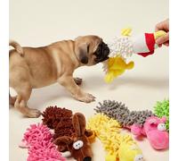 Jouet en peluche en forme d'animal mignon, contenant du papier sonore pour un jeu interactif avec les chiens grenouille,Chien brun,Canard jaune,Poulet blanc,Cochon rose,HippoCartoonPolyester
