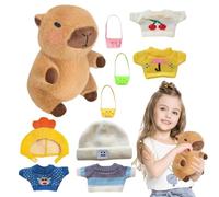 Jouet en peluche en forme de carpincho avec vêtements - Jouet en peluche de 23 cm, peluche de dessin animé | à habiller, compagnon animal à collectionner pour tout-petits, garçons et filles