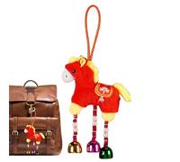 Jouet En Peluche En Forme De Cheval - De Couleur Rouge Accroché Avec Une Décoration De Sonnette | Peluche Douce En Forme De Cheval ,Pour La Maison Fête Du Printemps Nouvel An Porte Fenêtre