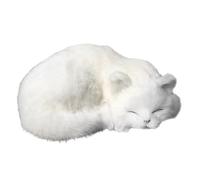 Jouet en peluche imitation chat - animal endormi de 21 cm, construction en tissu doux, aspect mignon réaliste, design léger et durable | Charmant chat en peluche pour adultes et