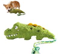 Jouet en peluche indestructible pour chien agressif - Jouet couineur à mâcher en forme de crocodile de 20 cm, jouet interactif à tirer et à rapporter pour soulager l'ennui pour chiens de petite